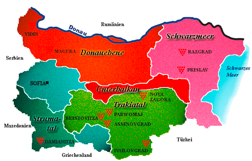 Weinregionen Bulgariens