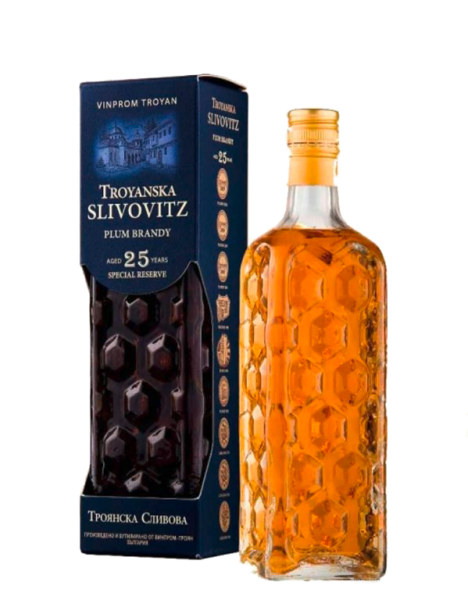 Alter Pflaumenbrand TROYANSKA SLIVOVITZ Special Reserve, 25 Jahre Troyan